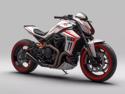 Futuristic High Performance Cyberpunk Motorcycle 3D Model Low-poly 3D model