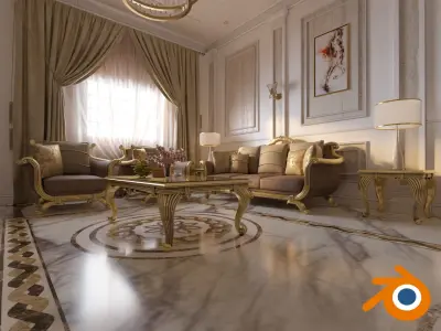  Classic Interior - Classic Living room - Sitting Room  3D model