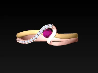 Diamond Ring - Womens Rings - N726958 3D print model