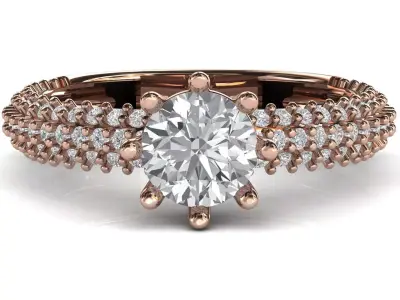 STL 3DM Print Ready Women Diamond Ring Lightweight Printable  3D print model 178