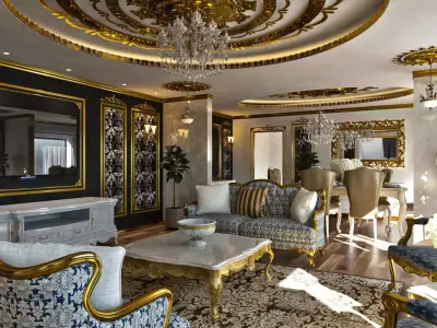 Luxury Lux Salon Saloon Home 3D model