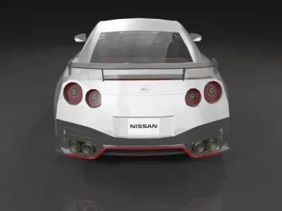 Low poly Nissan GT-R Nismo 2018 Low-poly 3D model