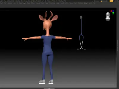 Blue Nurse Antelope - ZBrush Character Basemesh 3D model