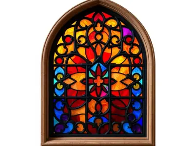 Vibrant Stained Glass Window model pack Low-poly 3D model