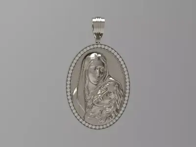 MOTHER MERY AND JESUS PENDANT N - 223 3D print model