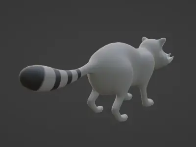 Stylize Raccoon Low-poly 3D model