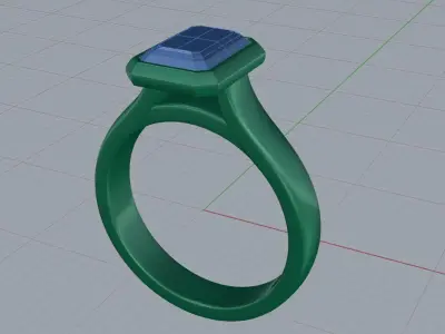 Bezel Engagement Ring  03 3D print model