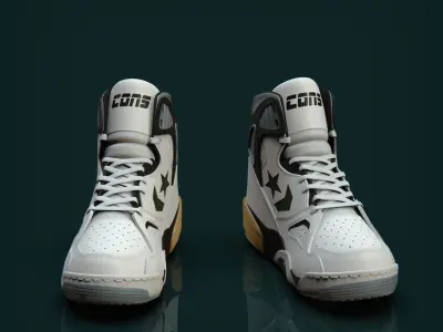 4-Sneakers pair of basketball shoes 3D model