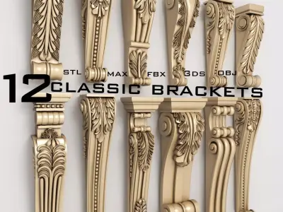 bracket classic brackets 3D model