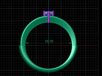 STL 3DM Print Ready Women Diamond Ring Lightweight Printable  3D print model 48