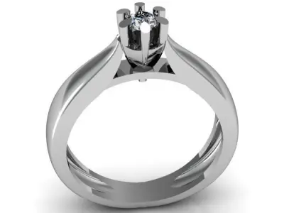 solitaire ring 3D print model 10