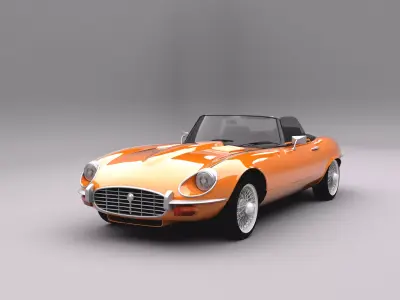 Jaguar E Type V12 Coupe Low-poly 3D model