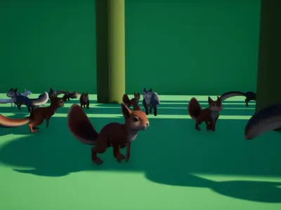 Squirrel squirrels Low-poly 3D model