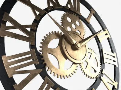 Decorative Gear Wall Clock 3D model