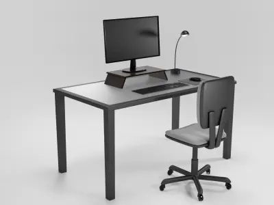 Contemporary Office Desk 3D model