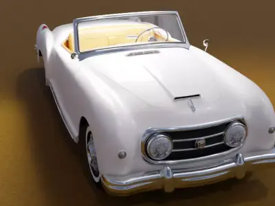 Retro Classic Roadster 1951 Nash-Healey Low-poly 3D model