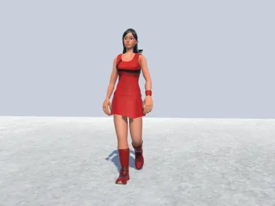 Field Hockey Player female  Low-poly 3D model