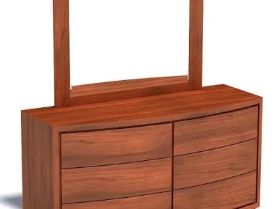 Wood Contemporary Style Dresser 3D model