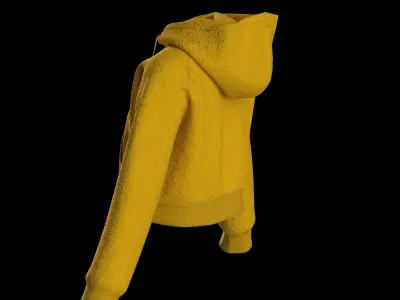 Female raglan crop hoodie 3D model