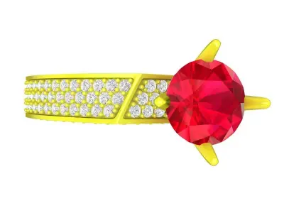 7889 luxury art diamond women ring 3D print model