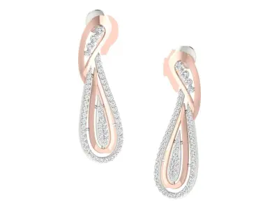 Women Drop Earrings 3dm STL OBJ FBX Renders Details 3D print model 4
