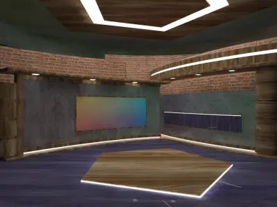 Visual Studio 3D TV panel 3D model