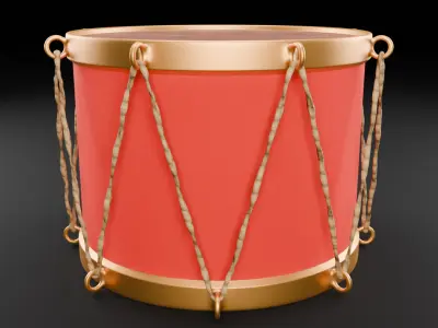 Realistic Military Drum PBR 3D Model Game Ready Low-Poly 3D model
