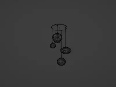 Multi Light Pendant Glass Lighting Mid Century Modern Chandelier Free 3D model