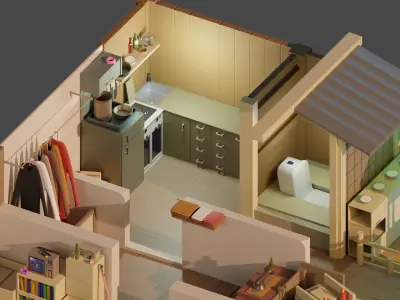 oriental house Free low-poly 3D model