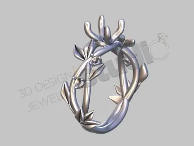 flower ring 3d model 3D print model