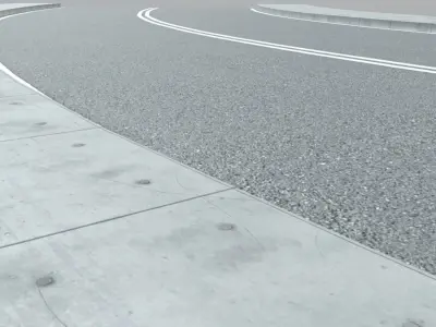 Street 45 degree Low-poly 3D model