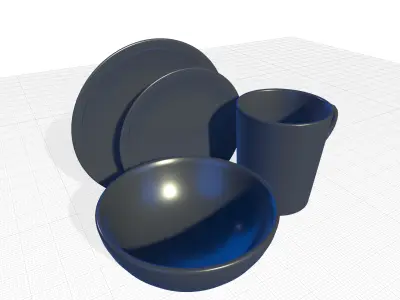 Elements Bone Dinnerware Set 3D model