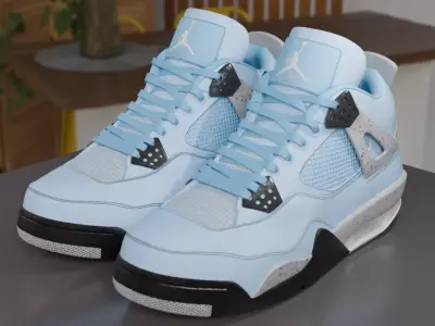 Nike Air Jordan 4- BLUE 3D model