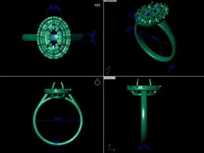 Ring with Opal 3D print model 3D print model