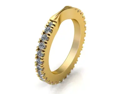  Golden Crest Diamond Band 3D print model