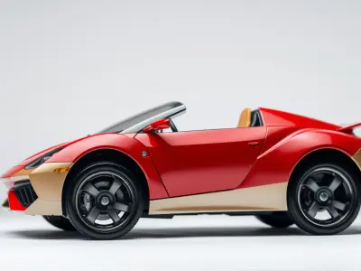 Futuristic Convertible Car Model with Aerodynamic Design Low-poly 3D model