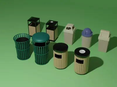 Trash cans or bins 3D model