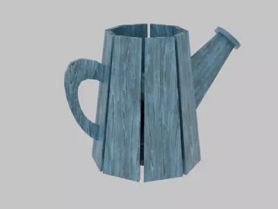 Rustic Watering Can Outdoor Flower Pot Holder Free low-poly 3D model