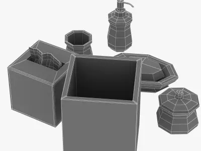 Bathroom Decorative Set A Touch Of Lace 3D model