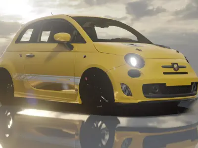 Fiat Abarth 500 - Rigged Low-poly 3D model