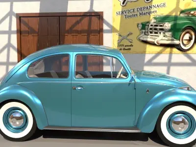 Volkswagen beetle sedan 1963 3D model