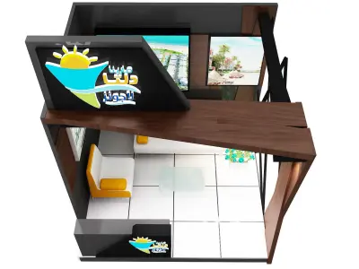 kiosk partition booth a348b  3D model