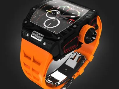Richard Mille RM 50-03 Watch With Orange Strap 3D model