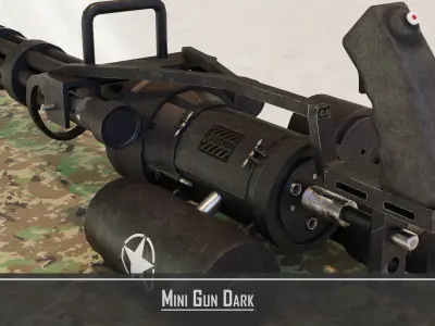 Minigun Dark one Low-poly 3D model