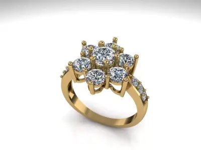 Classic elegant engagement ring 3D print model