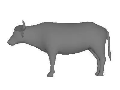 Low Poly Buffalo bull Low-poly 3D model