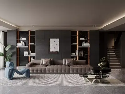 Light luxury living room 3D model buy