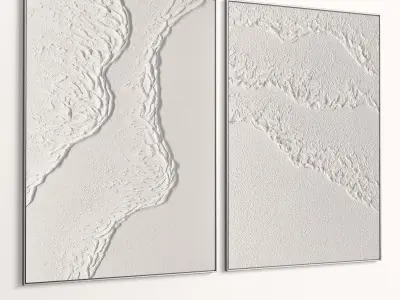 Plaster Two Photo Frame 455 Low-poly 3D model