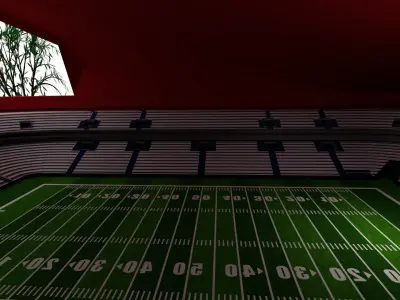 American football stadium Low-poly 3D model 5