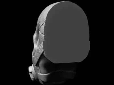 Skull Bas relief with mask vol2 wall home decor art 3D print model